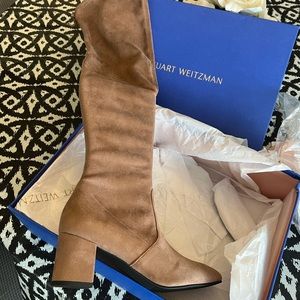 Stuart Weitzman Jenna 60 over the knee taupe suede boots